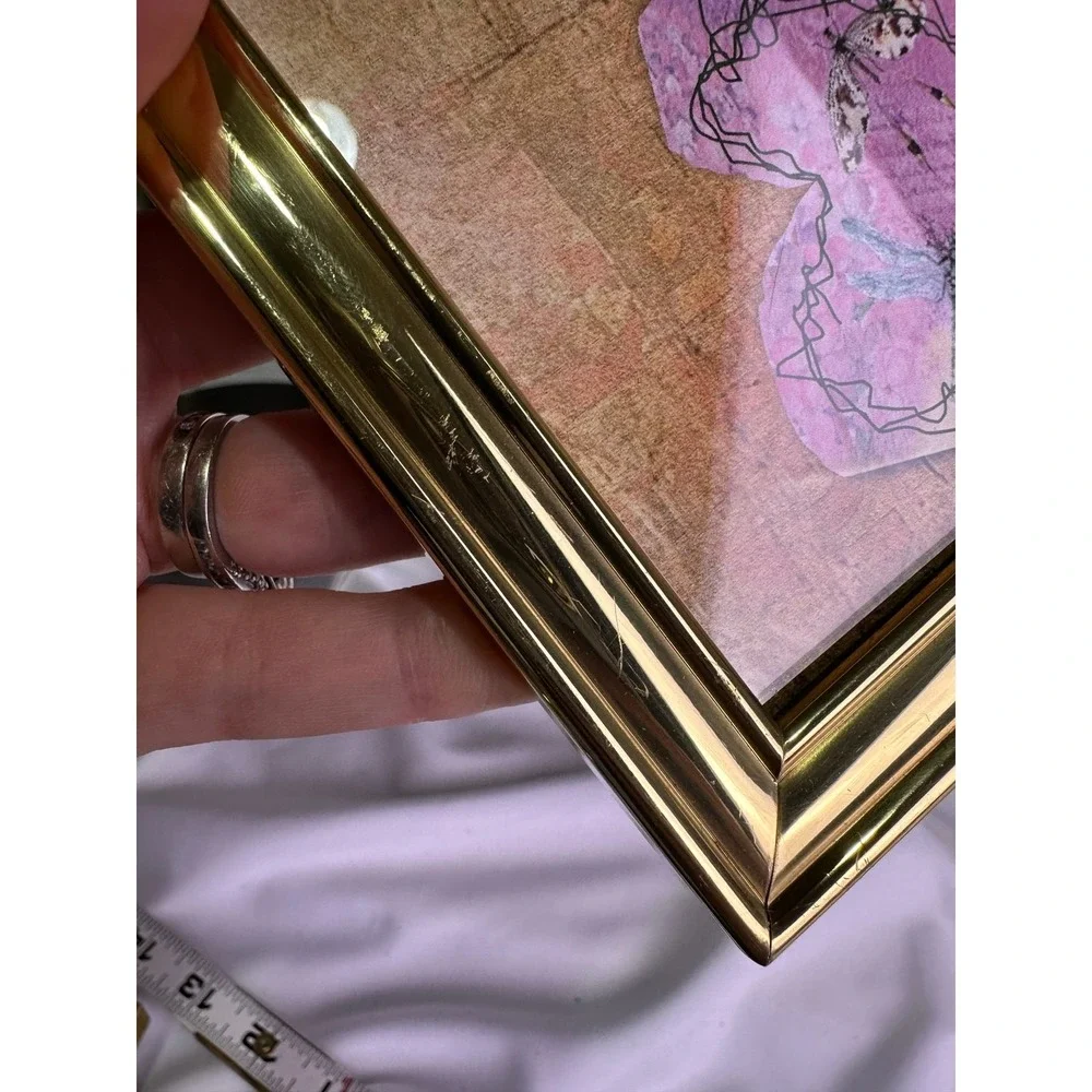 Set of 2 Vintage Brass Rectangular Tabletop Frames
